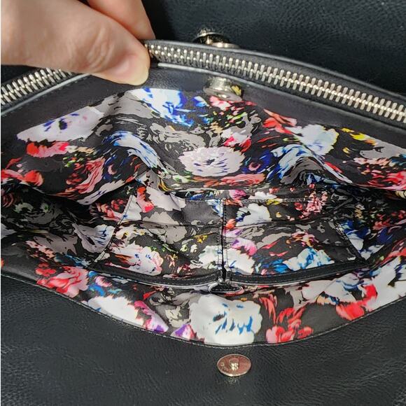 Nine West 'Just Zip It' Large Black Tote, Floral, Computer Business Shoulder Bag - Picture 7 of 11